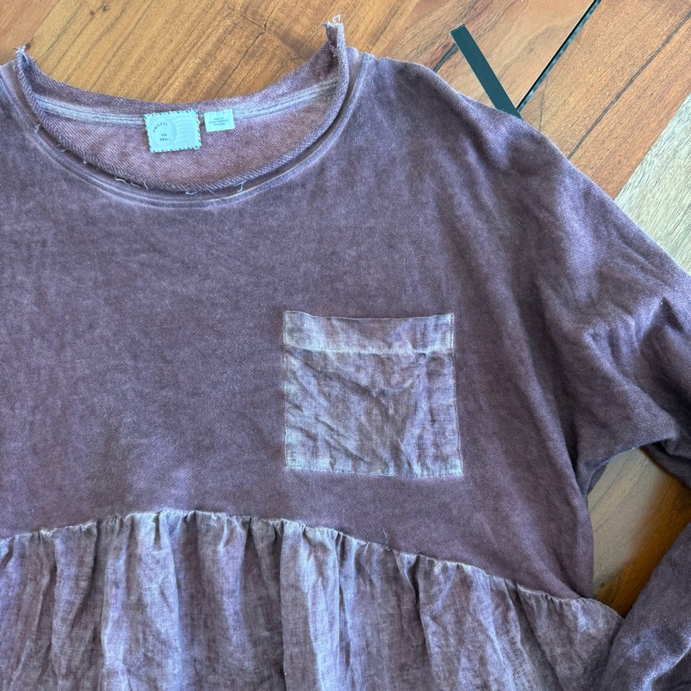 ๐ฆ Anthropologie Burgundy Relaxed Long Sleeve Sweatshirt - Picture 5 of 8